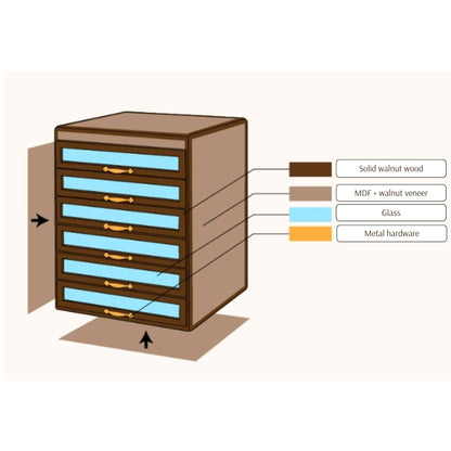 Large Wooden Jewelry Organizer with Drawers SKU 21146
