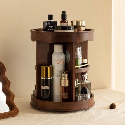 Wooden Rotatable Makeup and Cosmetic Organizer SKU 53008