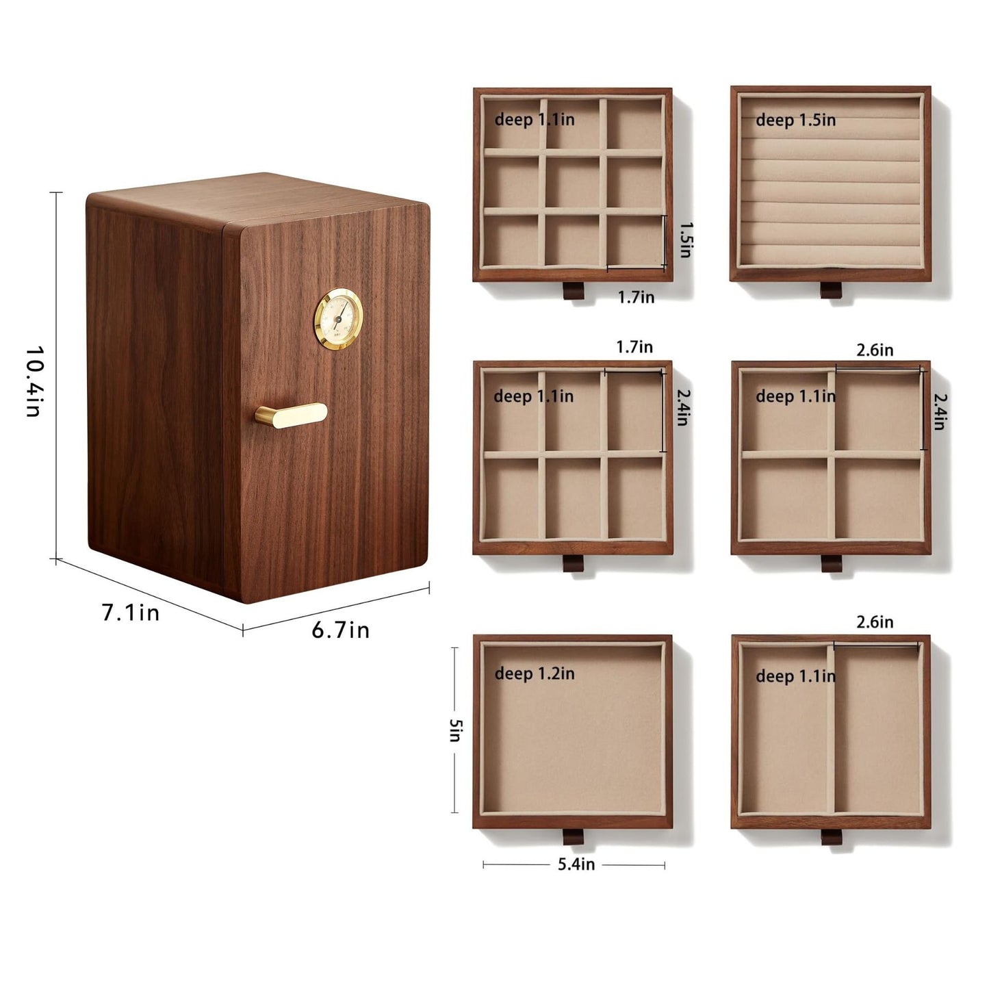 Wooden Jewelry Box with Drawers for Women SKU 21109