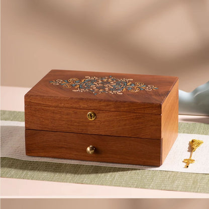 Solid Wood Jewelry Box with Hand-painted Danqing SKU 21118