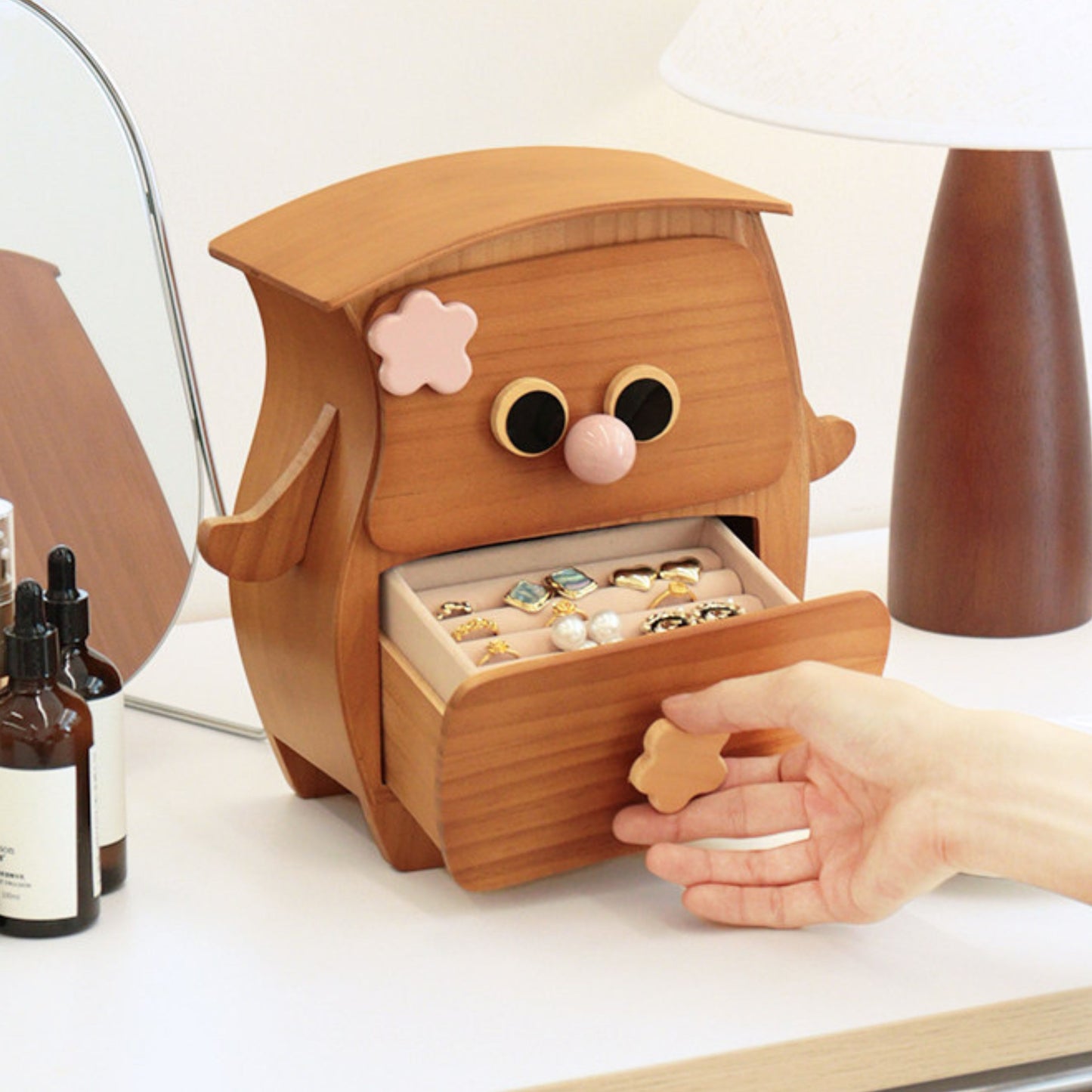 Creative Wooden Jewelry Box Organizer with Drawers SKU 21188