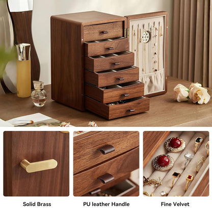 Wooden Jewelry Box with Drawers for Women SKU 21109