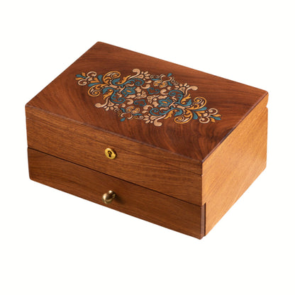 Solid Wood Jewelry Box with Hand-painted Danqing SKU 21118