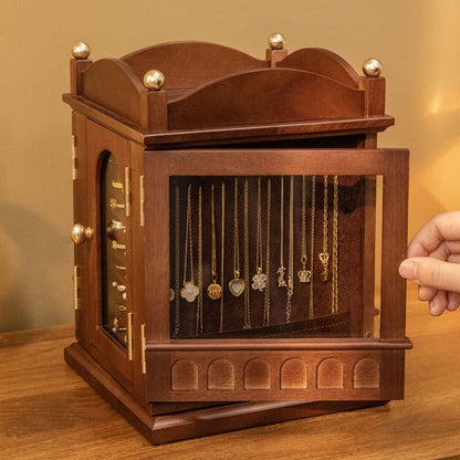 Rotatable Wooden Jewelry Box with Magic Theme SKU 21173