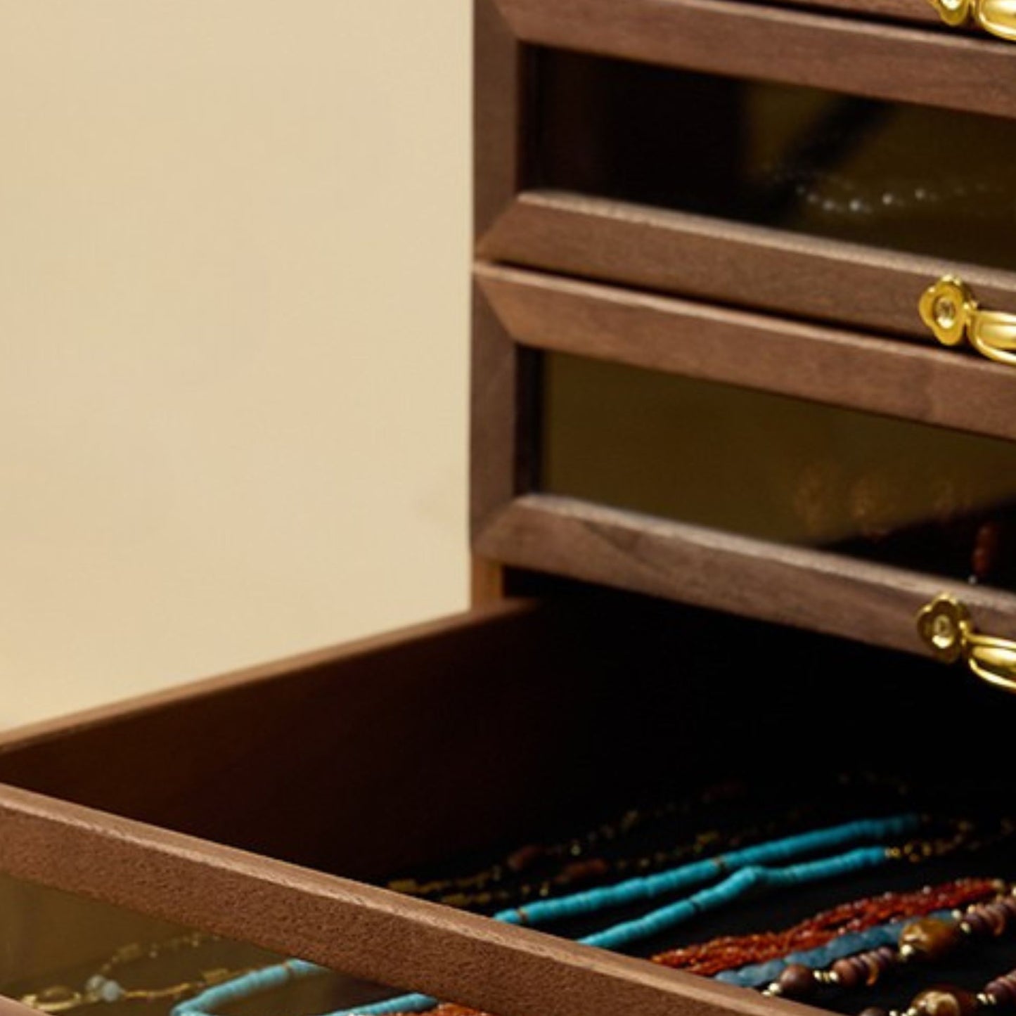 Large Wooden Jewelry Organizer with Drawers SKU 21146