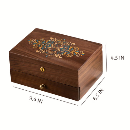 Solid Wood Jewelry Box with Hand-painted Danqing SKU 21118