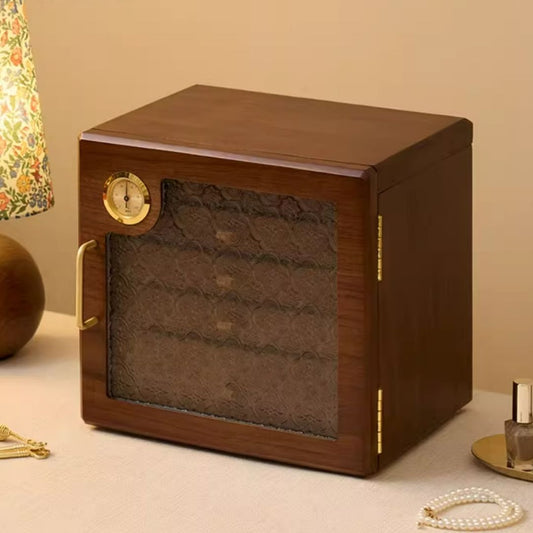 Wooden Jewelry Box Organizer with Drawers and Lock SKU 21166