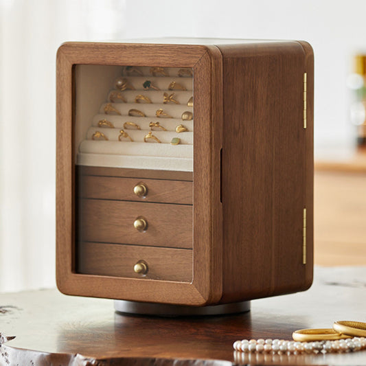 Rotating Wooden Jewelry Box Organizer SKU 21147