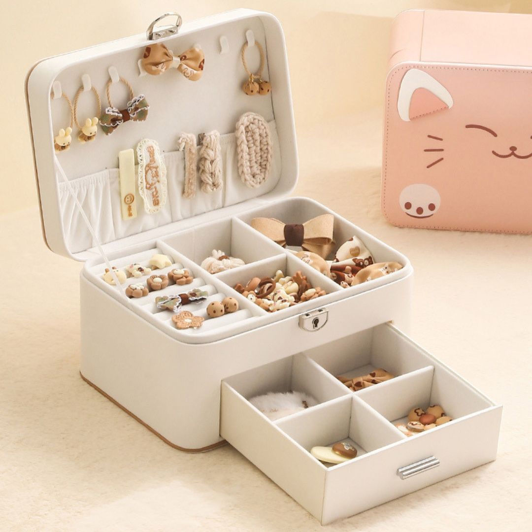 Cute Cat Face Jewelry Box for Girls SKU 21093