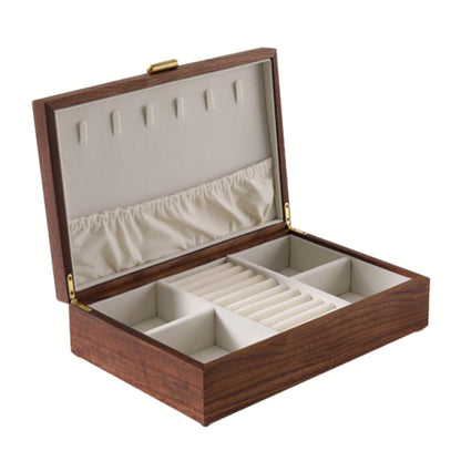 Solid Walnut Wood Jewelry Box Organizer with Necklace Holder SKU 21076