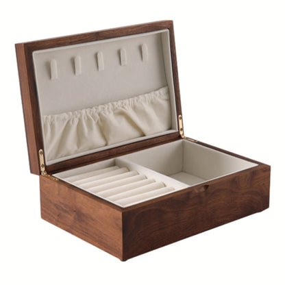 Solid Walnut Wood Jewelry Box Organizer with Necklace Holder SKU 21076