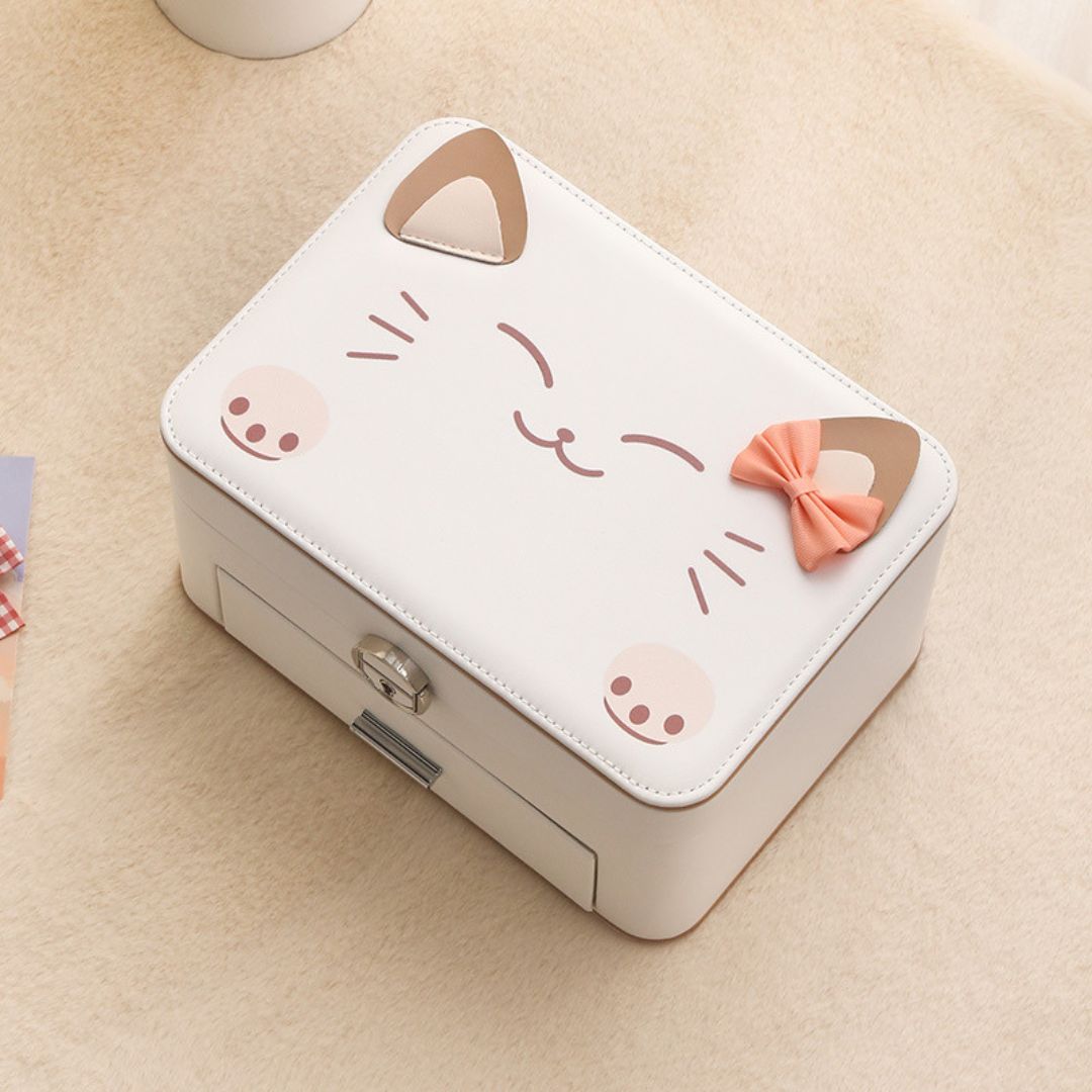 Cute Cat Face Jewelry Box for Girls SKU 21093