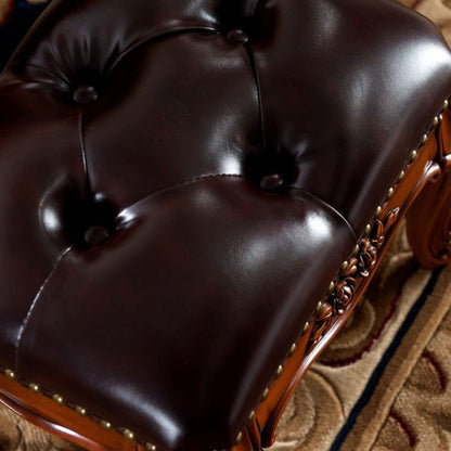 Solid Wood Upholstered Accent Stool Ottoman SKU 52001