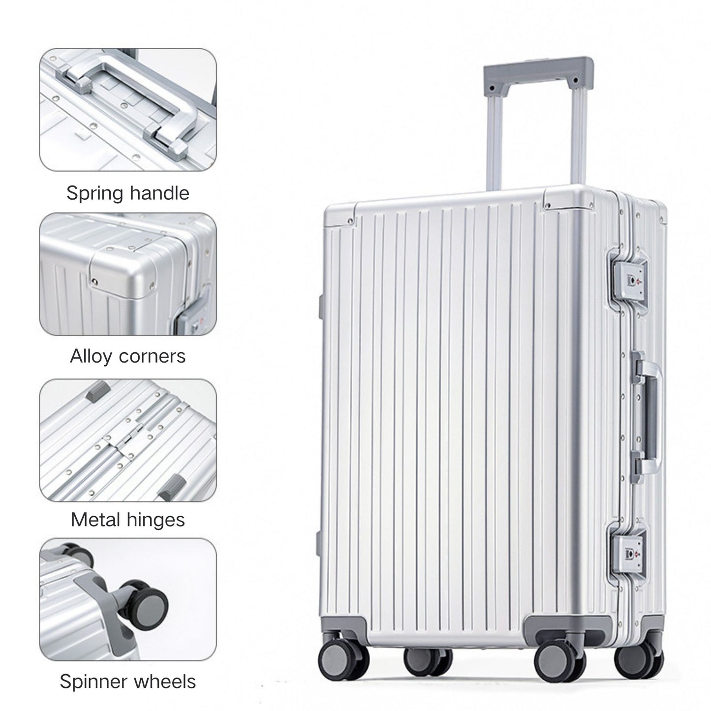 Aluminum Carry-On and Checked Luggage 20/24 Inch SKU 85008