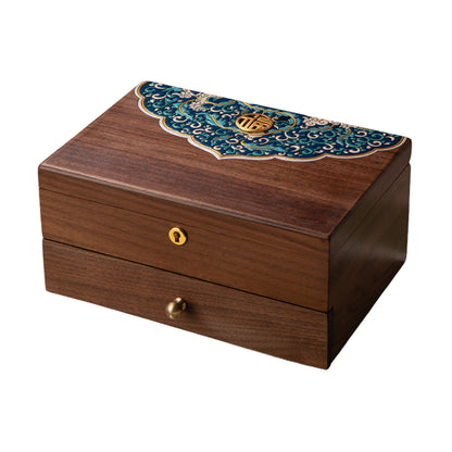 Solid Wood Jewelry Box with Hand-painted Danqing SKU 21118