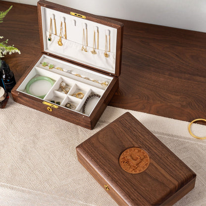 Zodiac Jewelry Box Made of Solid Walnut Wood SKU 21119