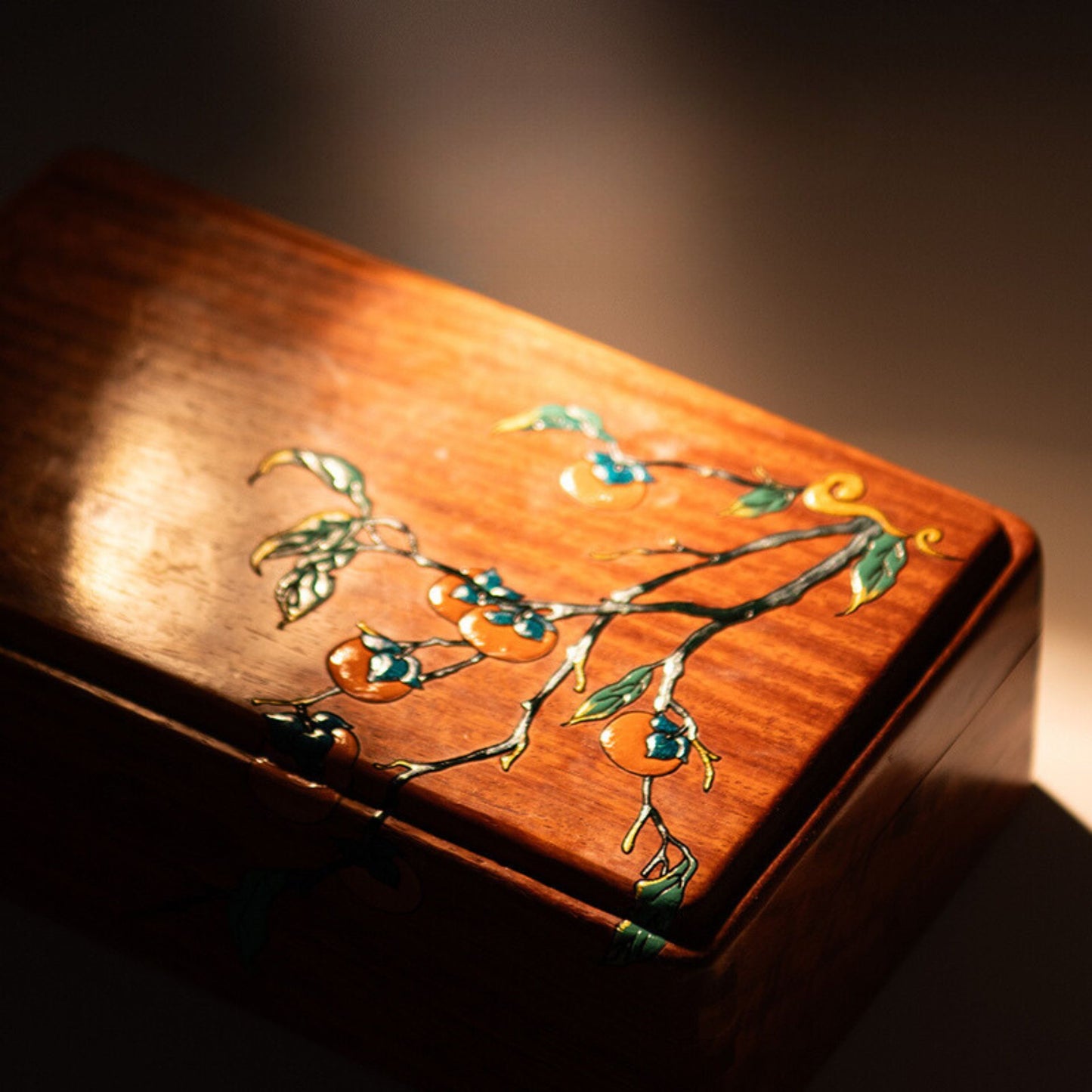 Solid Rosewood Jewelry Box with Hand-painted Danqing SKU 21131