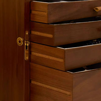 Wooden Jewelry Box Organizer with Drawers and Lock SKU 21166