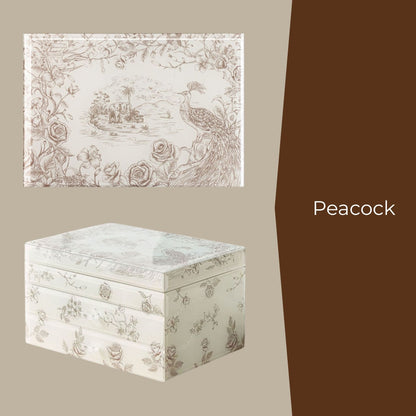 Jewelry Box Organizer with Glass Surface and Two Drawers SKU 21170