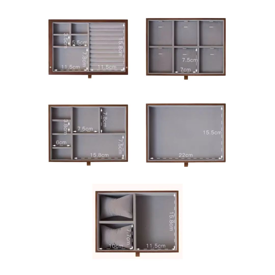 Wooden Jewelry Box Organizer with Drawers and Lock SKU 21166