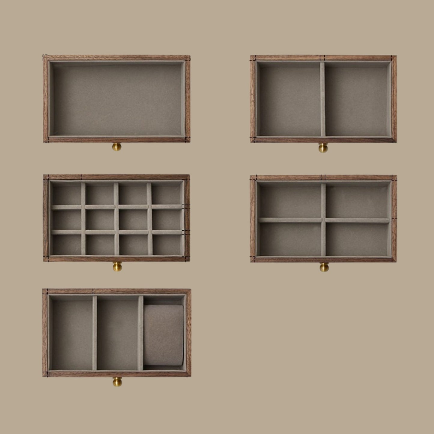 Rotating Wooden Jewelry Box with Drawers and Necklace Hooks SKU 21189