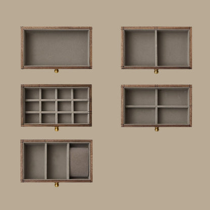 Rotating Wooden Jewelry Box with Drawers and Necklace Hooks SKU 21189