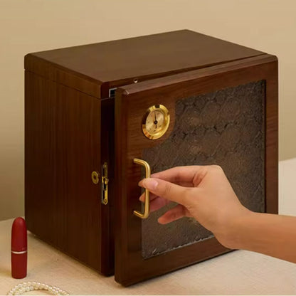 Wooden Jewelry Box Organizer with Drawers and Lock SKU 21166