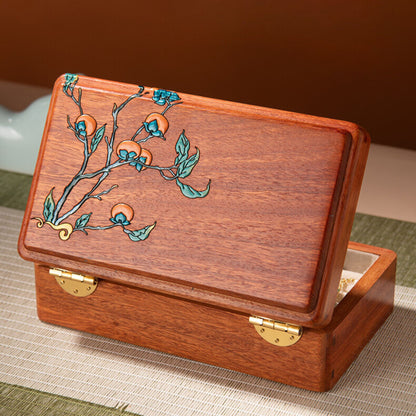 Solid Rosewood Jewelry Box with Hand-painted Danqing SKU 21131