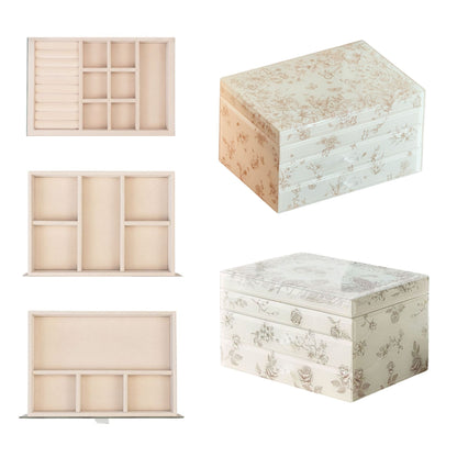 Jewelry Box Organizer with Glass Surface and Two Drawers SKU 21170