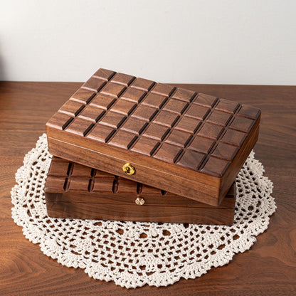 Chocolate Style Solid Walnut Wood Jewelry Box SKU 21123