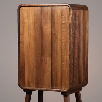 Solid Walnut Wooden Decorative Trash Bin SKU 52002