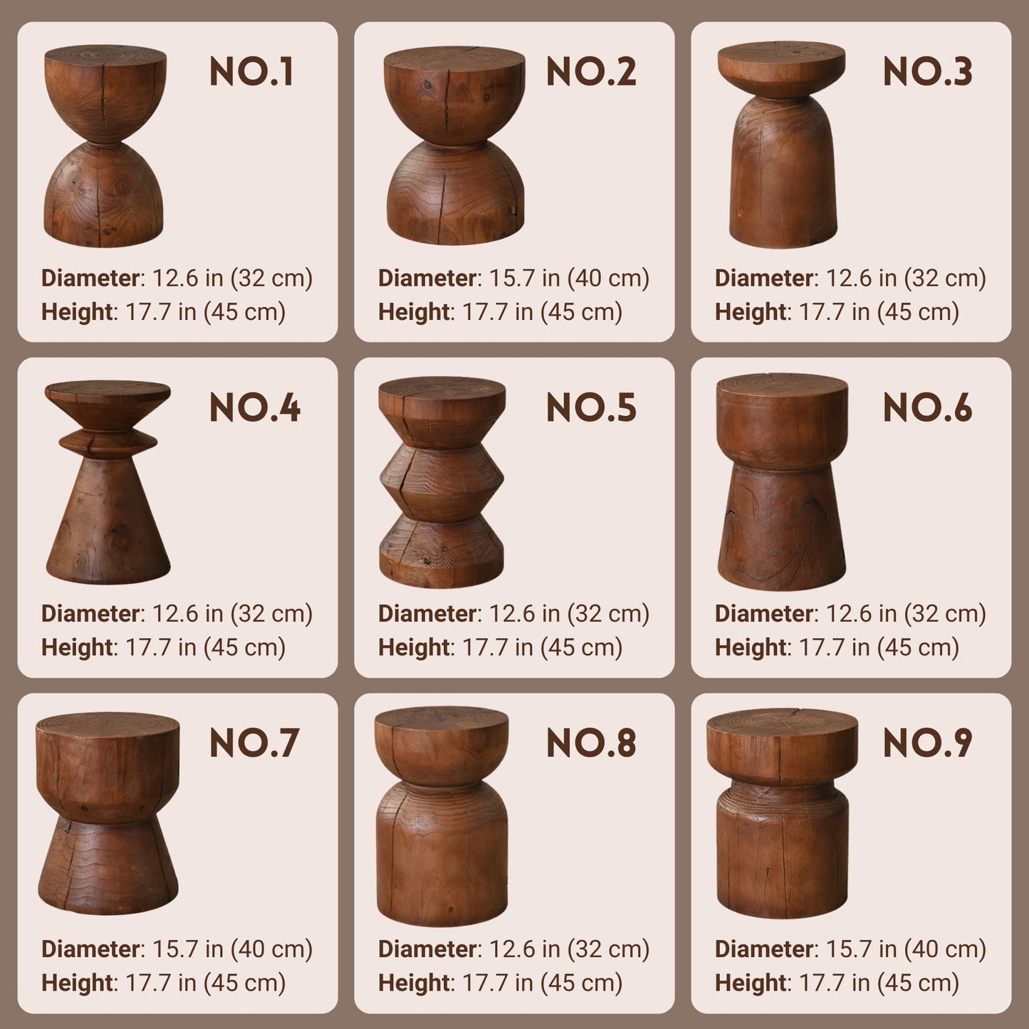 Geometric Solid Wood Pedestal Riser SKU 10029