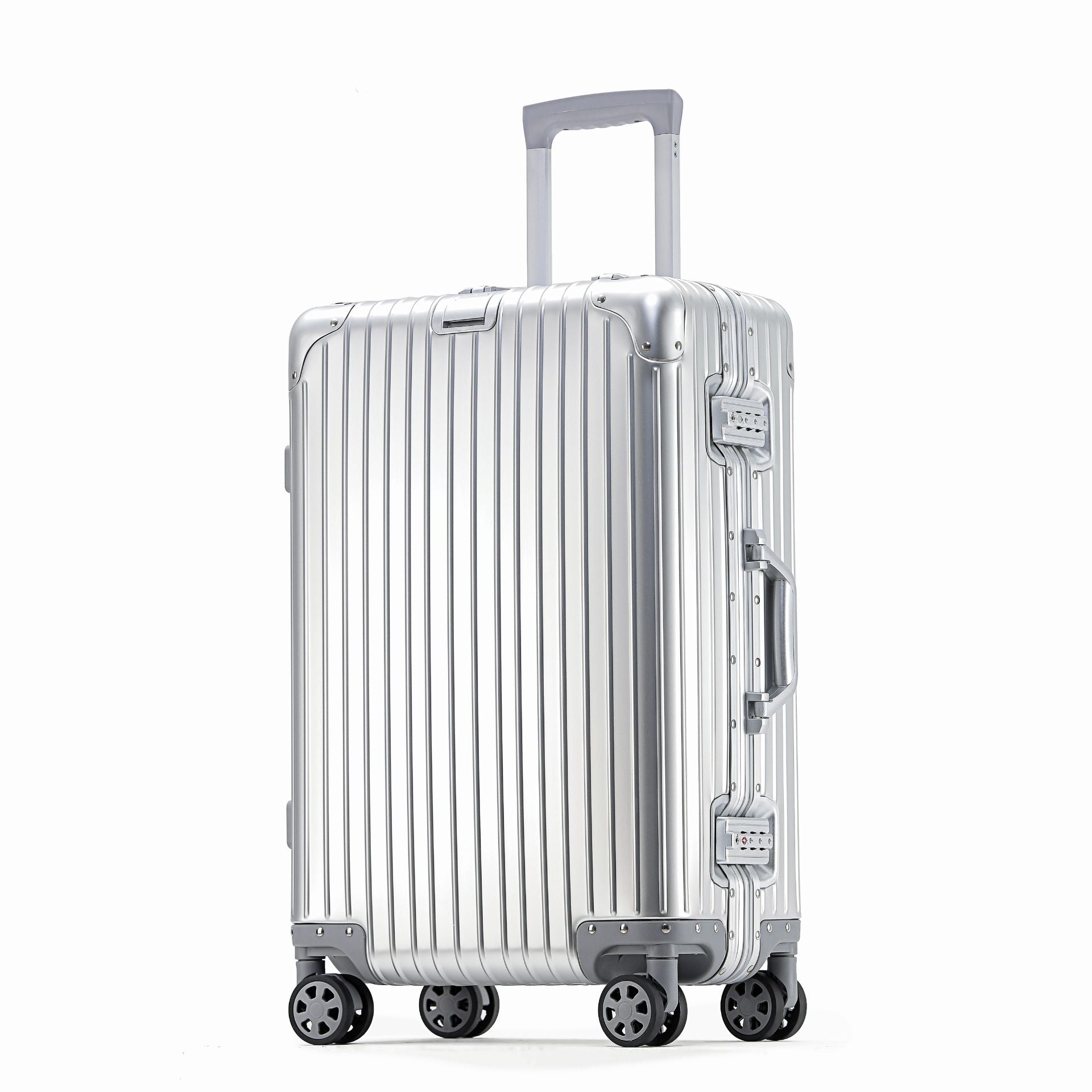 Aluminum Carry-On and Checked Luggage with Spinner Wheels SKU 85009 - Silver / 20 inch