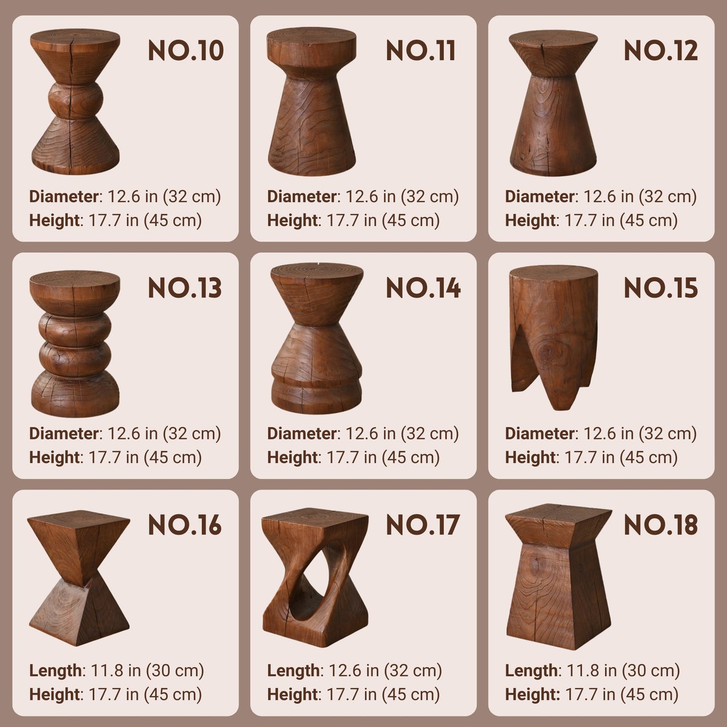 Geometric Solid Wood Pedestal Riser SKU 10029