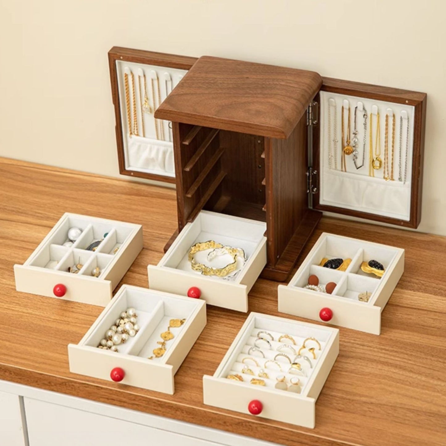 Wooden Jewelry Box Organizer with Drawers SKU 21120