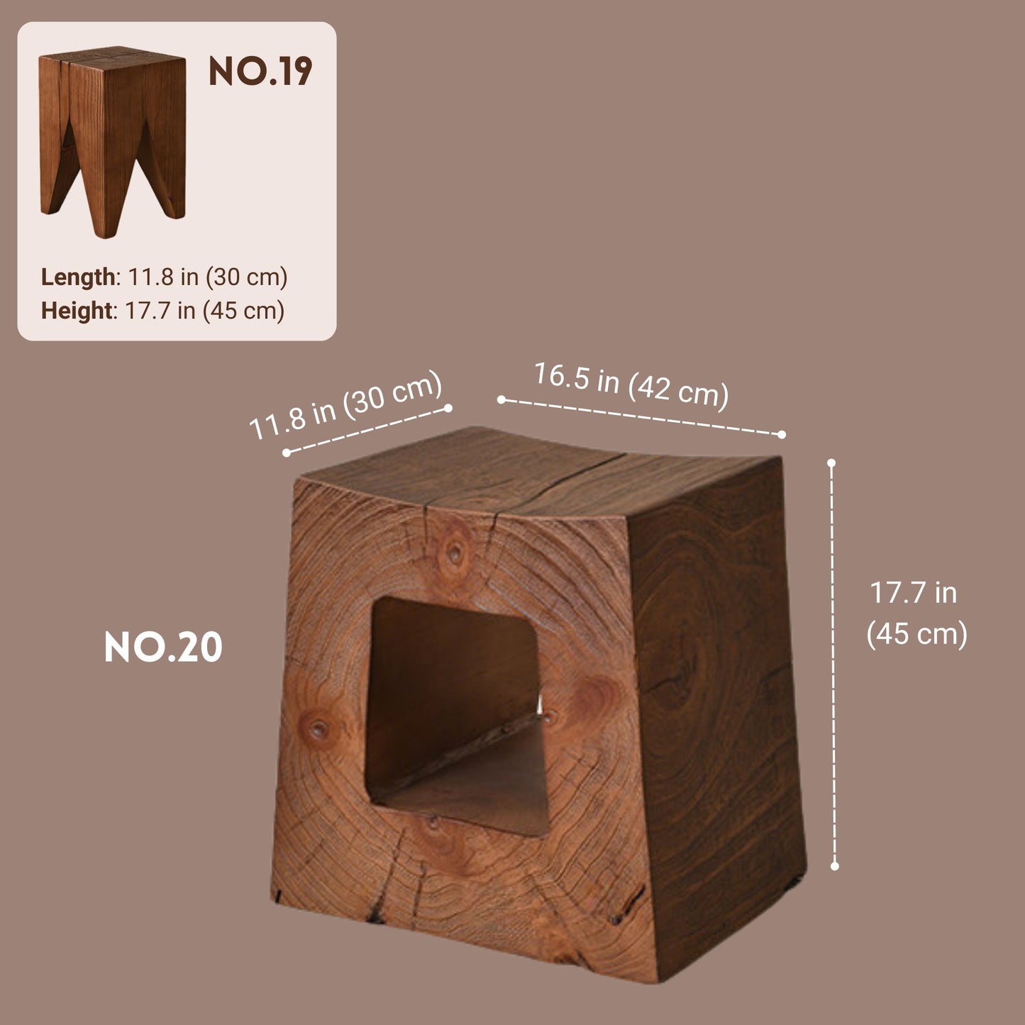 Geometric Solid Wood Pedestal Riser SKU 10029