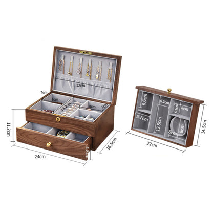 Solid Wood Jewelry Box with Drawer and Lock SKU 21132