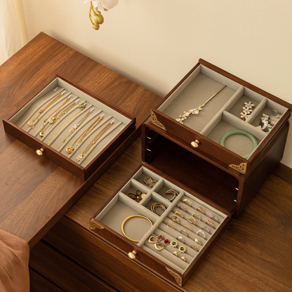 Solid Wood Jewelry Box Organizer with Drawers SKU 21191