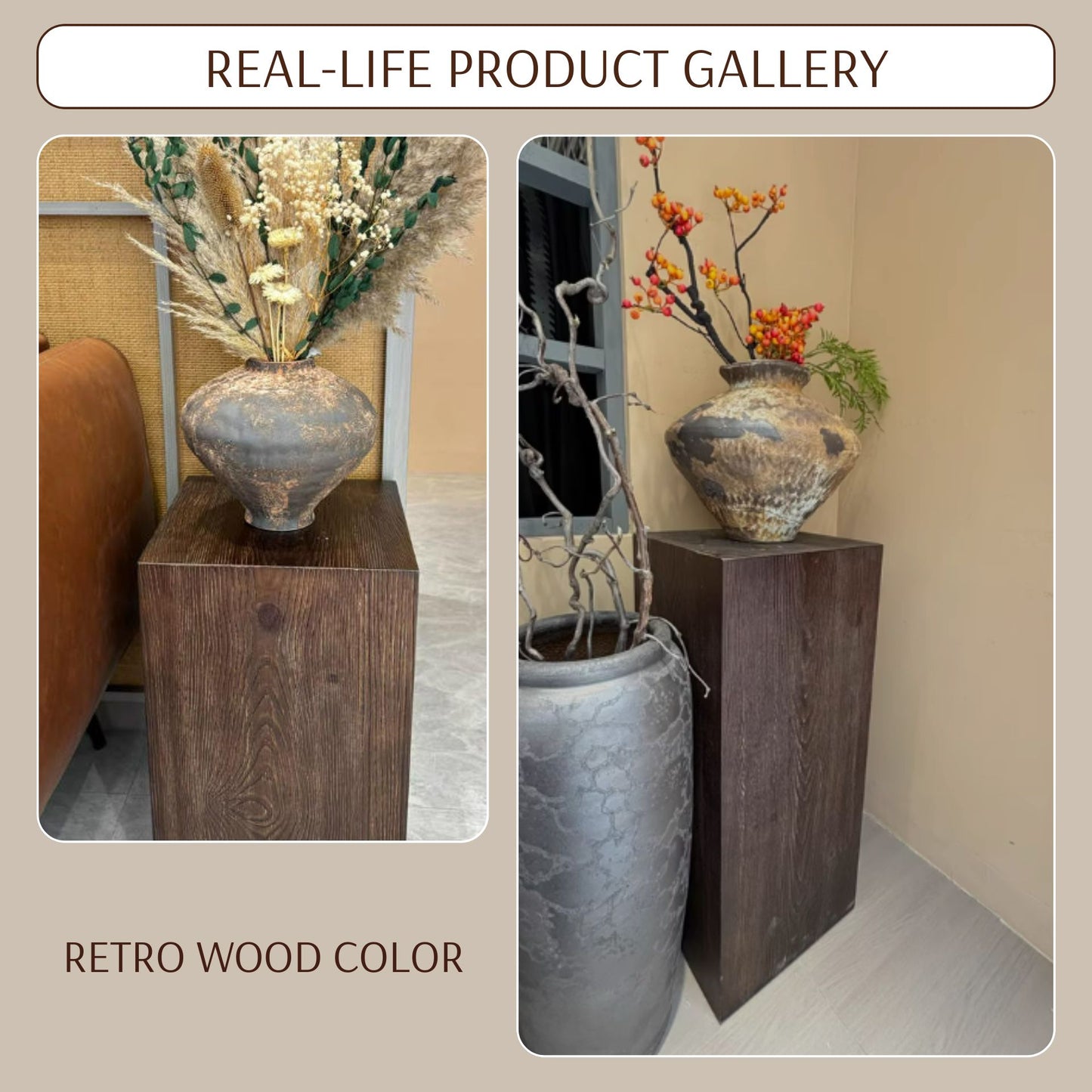 Wooden Pedestal Stand Riser with Hollow Interior SKU 10026