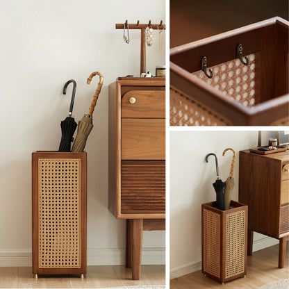 Solid Wood Umbrella Stand with PE Wicker Sides SKU 54001
