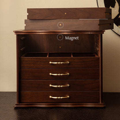 Large Wooden Jewelry Box Organizer with Drawers SKU 21157