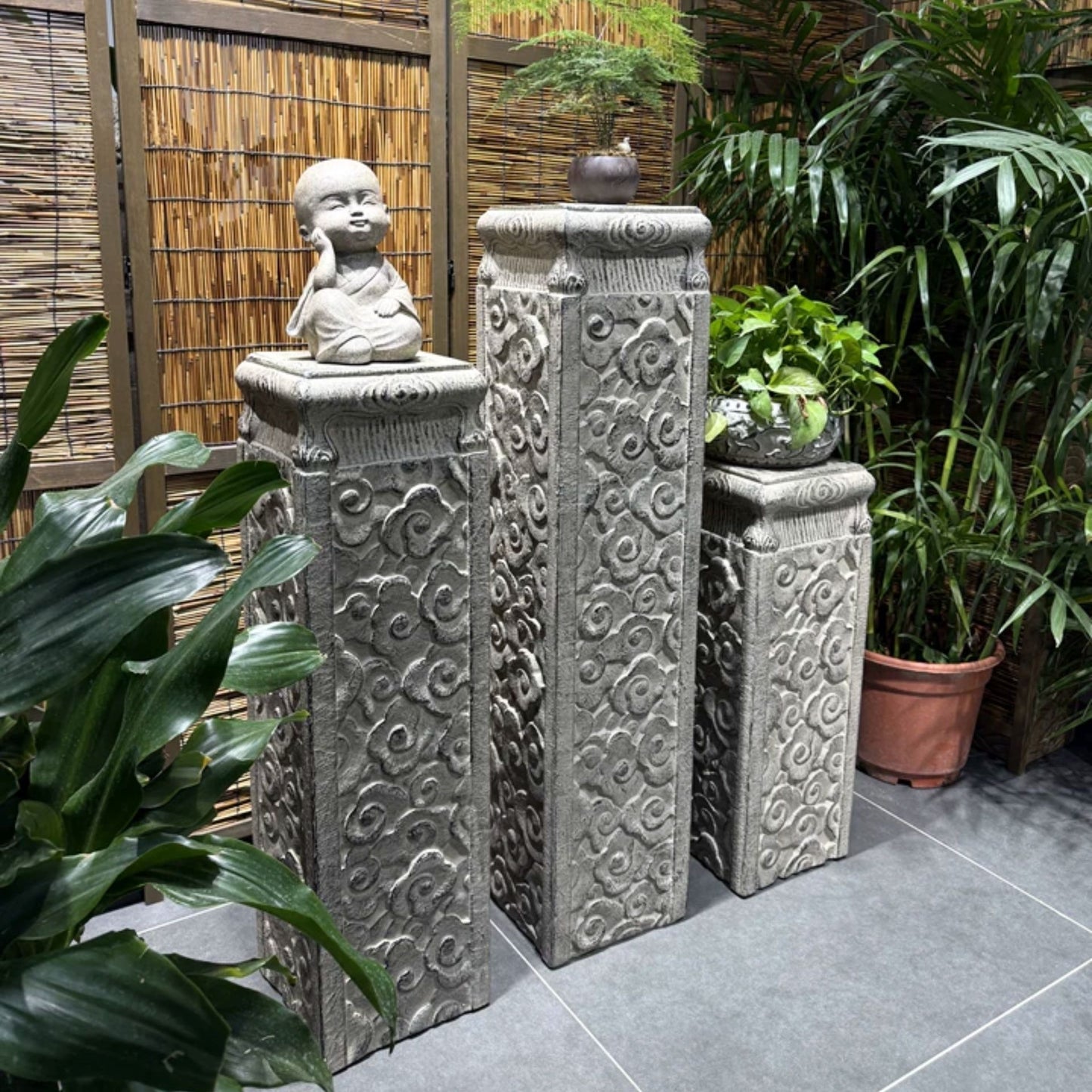 Outdoor Garden Pedestal Stand with Cloud Pattern SKU 10030