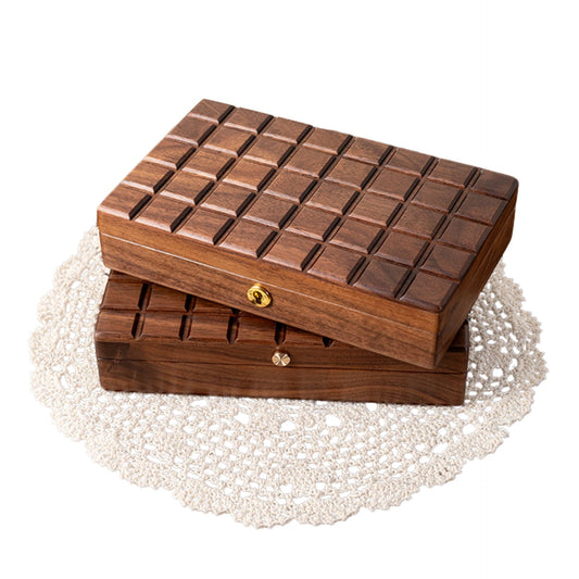 Chocolate Style Solid Walnut Wood Jewelry Box SKU 21123