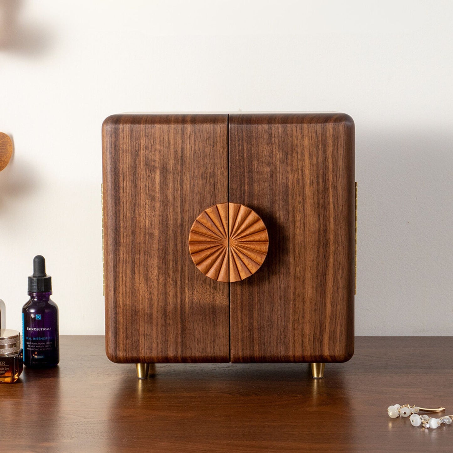 Solid Walnut Jewelry Box with Drawers SKU 21121