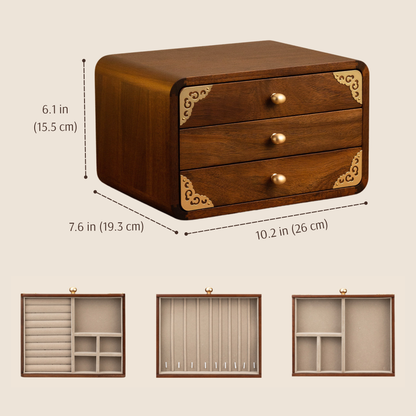 Solid Wood Jewelry Box Organizer with Drawers SKU 21191
