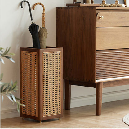 Solid Wood Umbrella Stand with PE Wicker Sides SKU 54001