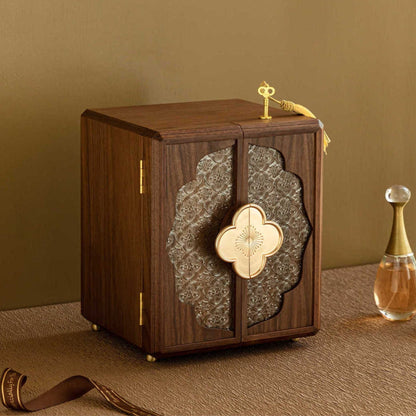 Cabinet Style Wooden Jewelry Box with Lock SKU 21137