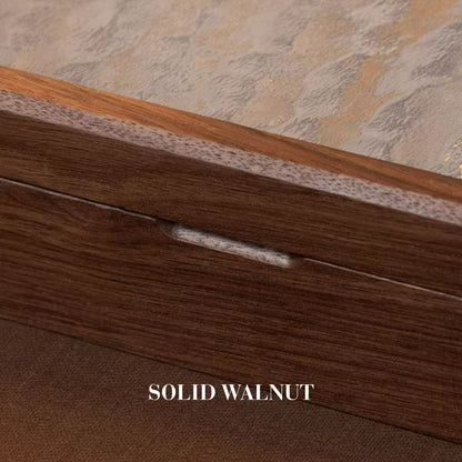 Solid Walnut Wood Jewelry Box for Rings and Earrings SKU 21175