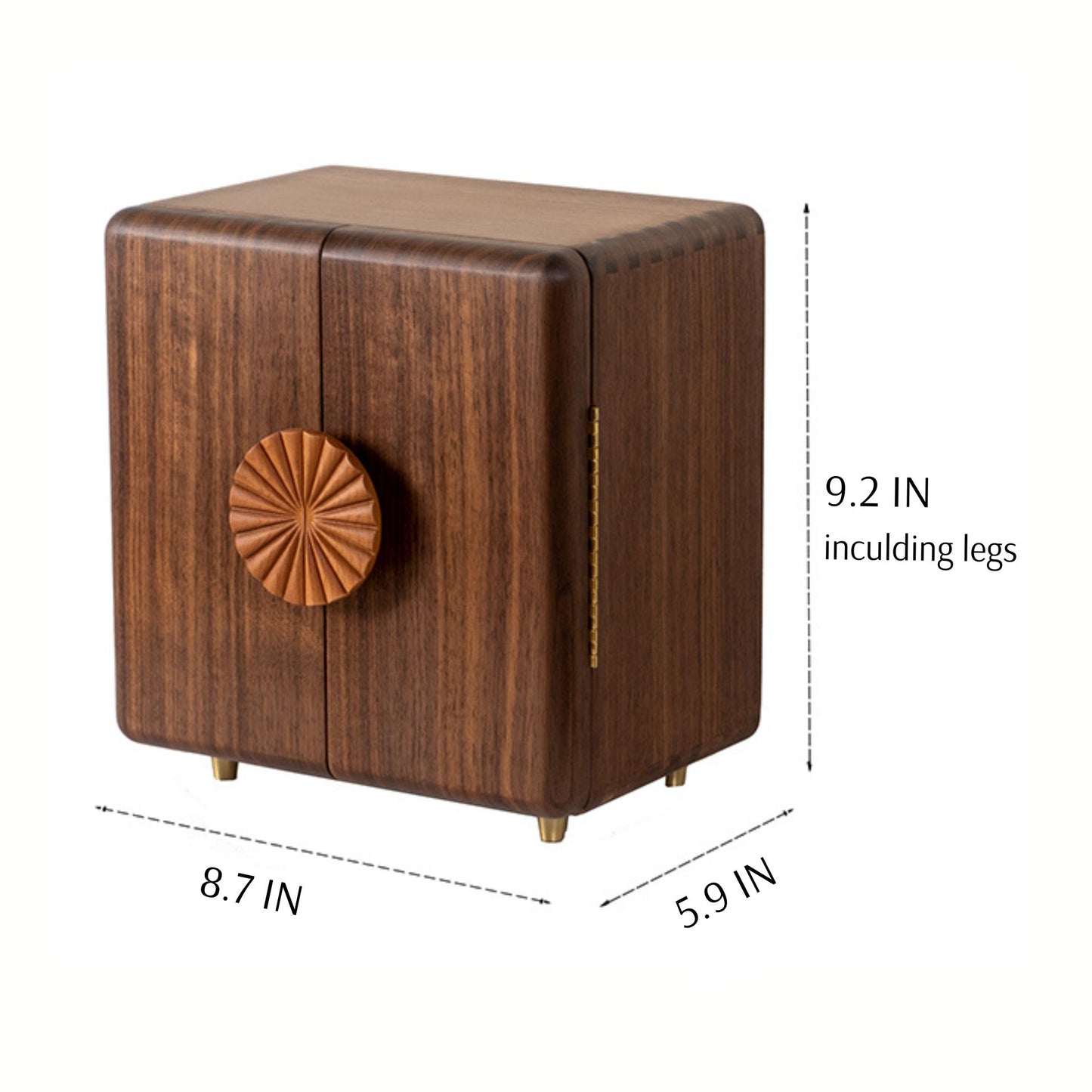 Solid Walnut Jewelry Box with Drawers SKU 21121