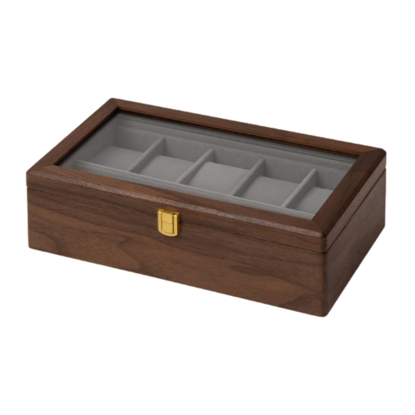 Solid Walnut Watch Box with Glass Lid SKU 22013